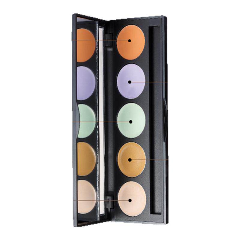 红与黑五色遮瑕膏修容盘修饰遮盖脸部痘印痘痘雀斑点盘眼防水保湿