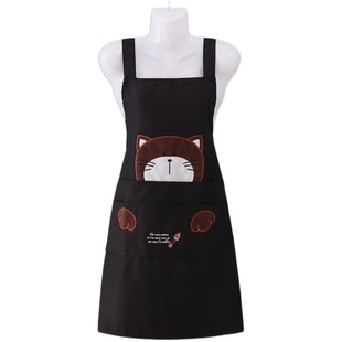 纯棉背带围裙男女家务卡通可爱时尚厨房做饭围腰防污耐脏上班工作
