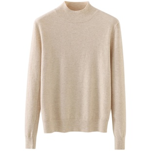 画风家drawwind半高领打底衫女2025秋季中领修身长袖内搭针织衫