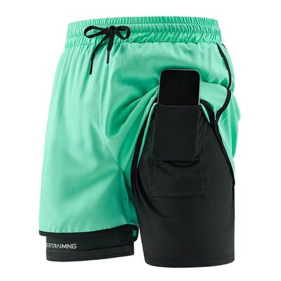 夏季双层透气骑行跑步短裤