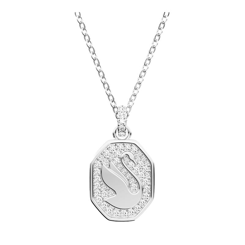 【自营】Swarovski/施华洛世奇徽章天鹅项链女士锁骨链 白金色