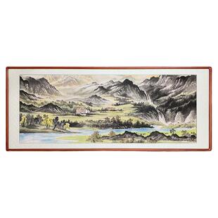 福地雅居手绘真迹国画山水画现代新中式玄关客厅办公室装饰画挂画