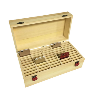 手机保管箱带锁木盒学生手机保管箱办公会议多格子手机管理盒带锁