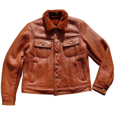 原生态羊皮毛一体西部牛仔短款