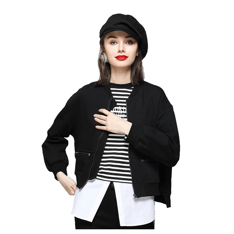 白鹿语前短后长棒球服女