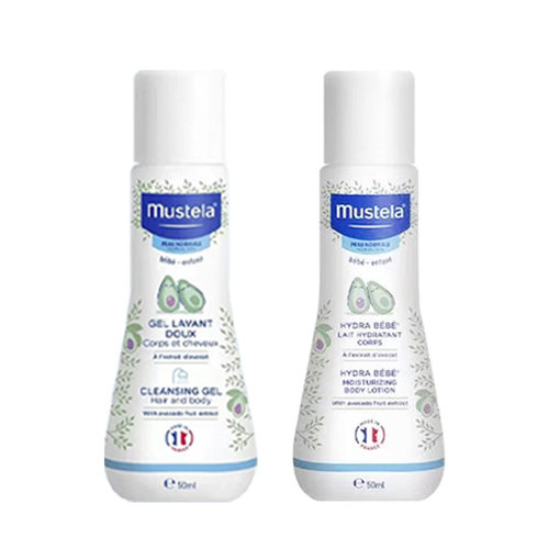 妙思乐婴幼儿洗发沐浴露洗护二合一50ml两只装儿童洗浴产品法国