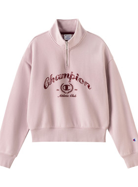 Champion美式复古半拉链卫衣女
