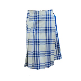 【laugh out loud~】蓝色格子半身裙夏季新款一片式学院风百褶裙