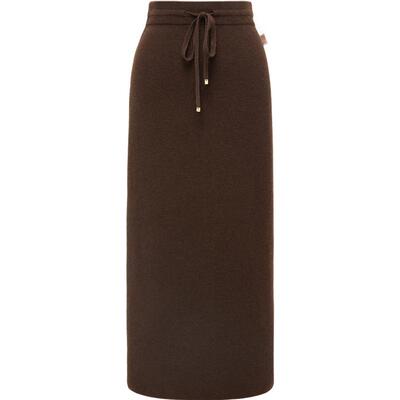 雅莹牦牛绒羊毛中长针织半身裙