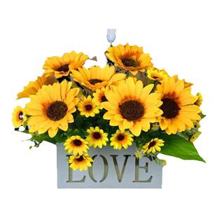 仿真花壁挂假花挂墙装饰墙面上塑料花篮向日葵永生室内客厅墙壁花