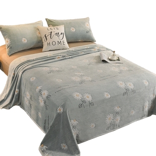 毛毯床垫秋冬垫子珊瑚绒床单冬季加绒铺床毯子床上用牛奶绒薄盖毯