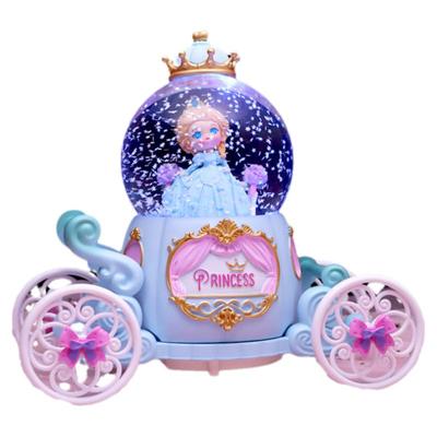 彩灯飘雪花莎莎公主水晶球音乐盒