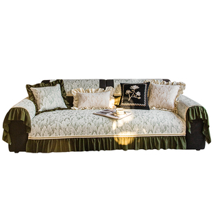 雪尼尔沙发垫四季通用固定防滑高级感复古沙发坐垫子盖布2026新款