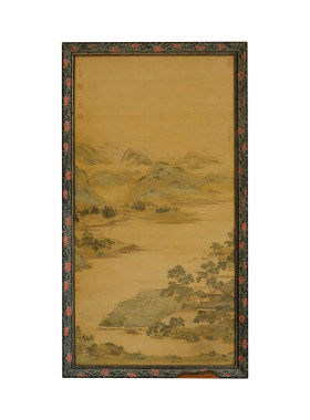 纳福山水画新中式玄关好寓意挂画