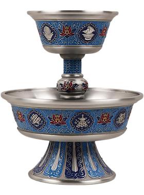 藏族复古圣水杯护法杯供摆件