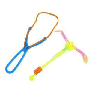 大号双闪发光弹弓飞箭飞天发光弹射竹蜻蜓飞行器户外儿童地摊玩具