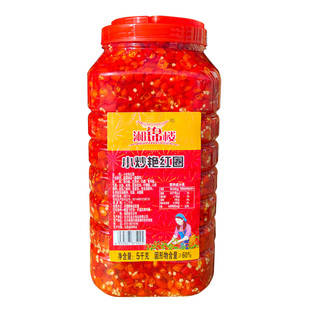 小炒艳红圈剁辣椒湘锦楼湖南泡朝天椒圈小炒专用小米辣椒大瓶商用