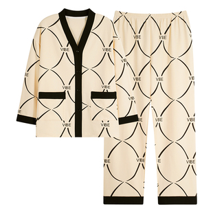 俞兆林睡衣女士2025新款秋季纯棉布料100全棉长袖高档家居服冬季