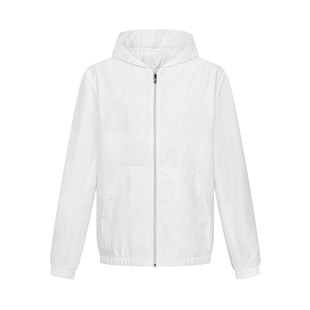 RARE威雅男装 夏季新款百搭休闲外套logo提花白色轻薄夹克男