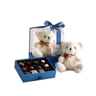 比利时进口巧克力小熊礼盒送女友男孩生日零食新春马年货过节礼物