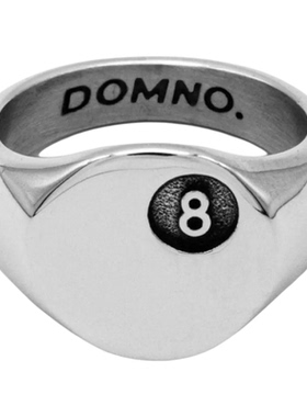 925银复古数字8印章戒指简约厚重