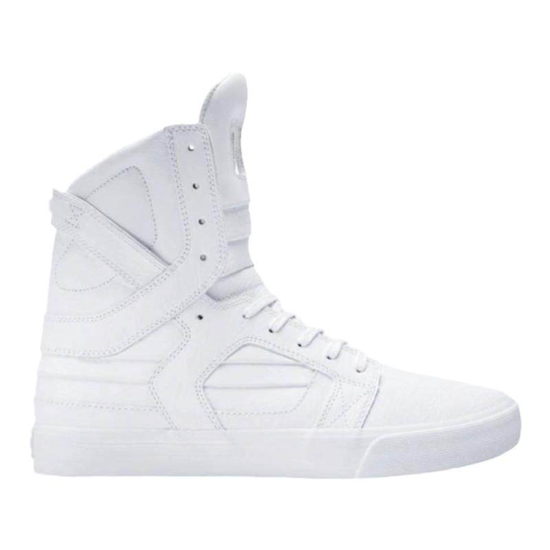 牡牧 Supra SkytopⅡ2代纯白荔枝纹超高帮牛皮男板鞋高街比伯同款