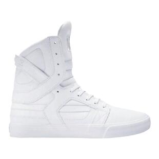 牡牧 Supra SkytopⅡ2代纯白荔枝纹超高帮牛皮男板鞋高街比伯同款