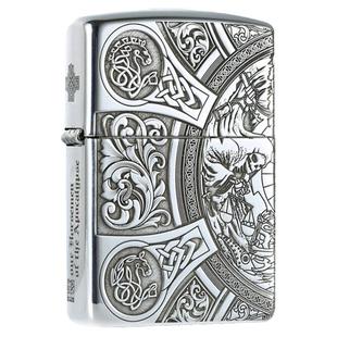 zippo正品防风打火机原装进口芝宝纯银天启四骑士定制刻字男送礼