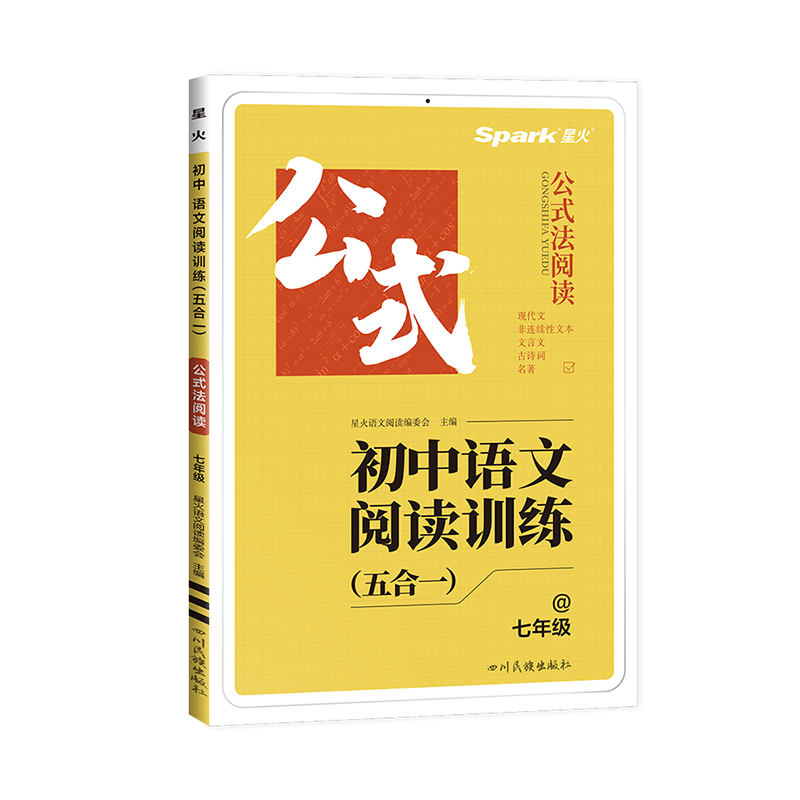 星火初中语文阅读理解答题模板七年级八九年级初一初二初三上下册语文阅读理解专项训练书公式法语文阅读训练五合一现代文名著阅读