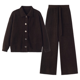 FORRETRO 25秋冬可可棕半边绒家居服套装柔软开衫加厚睡衣可外穿