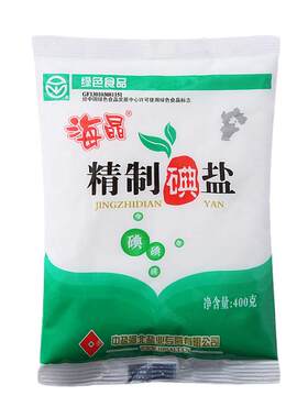 海晶精制碘盐400克6袋装