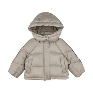 大耳象女童连帽面包羽绒服冬季新款宝儿90白鸭绒保暖防寒厚外套