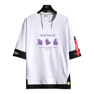 入间同学入魔了动漫周边二次元卡鲁耶格铃木入间纯棉假两件短袖