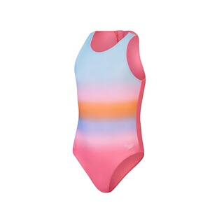Speedo速比涛青少年女防晒连体泳衣抗氯高弹舒适泳衣