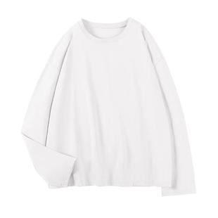 班尼路白色长袖t恤女春秋2026新款圆领纯色内搭小个子打底衫上衣H