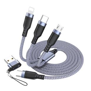 萨科雷Type-C100/60WPD快充三合一手机充电线一拖三适用苹果苹果15/16华为小米车载PD20/27W多功能数据冲电线