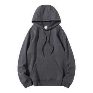 埃森图秋冬连帽摇粒绒卫衣纯色宽松中厚百搭运动帽衫男女针织外套