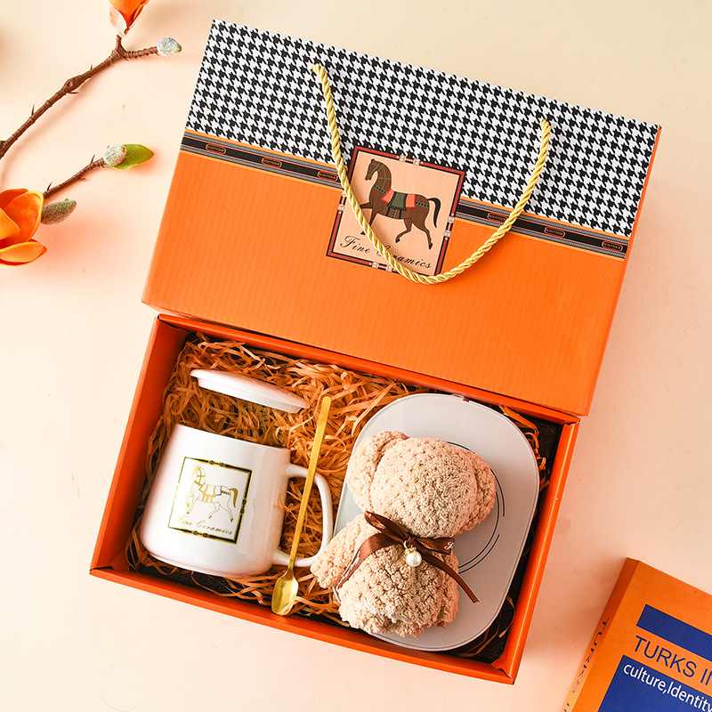 55度恒温杯暖暖水杯套装礼品伴礼盒手礼盒陶瓷马克杯保温杯杯情侣