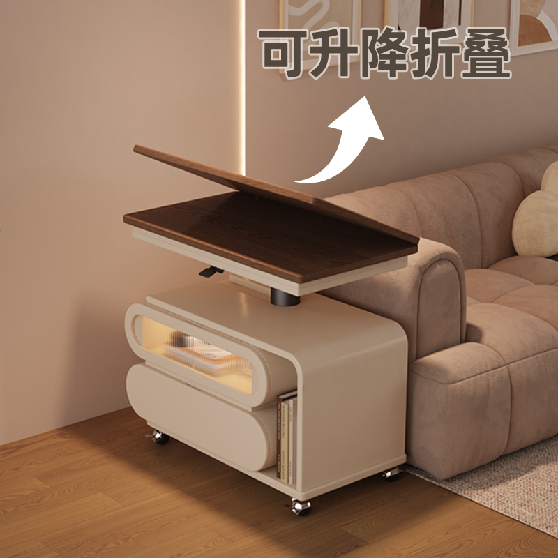 省空间折叠小推车沙发移动边几柜可升降茶几餐桌两用一体精致茶台
