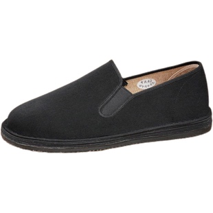 老北京布鞋男单黑色千层底柔软防滑耐磨汉麻乌拉草防臭防滑爸爸鞋