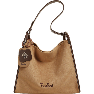 TOUTOU麂皮托特包大容量单肩包