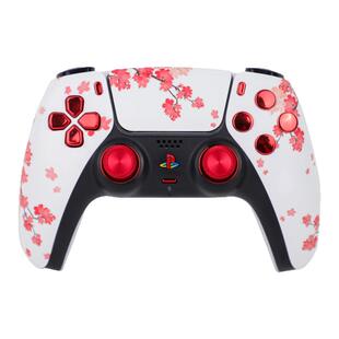 PS5手柄tmr电磁摇杆游戏原装手樱花主题主题PC用二手手柄ds5改装