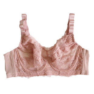 性感超薄无海绵透气胖mm大码女士文胸薄款透明透视夏C杯D杯E杯F杯