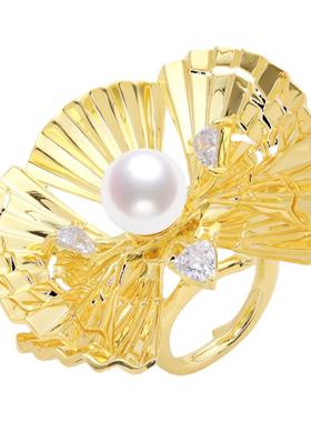 新中式兰花开口戒设计师款