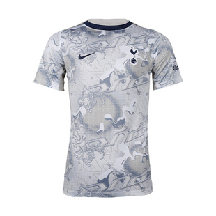 小李子:NIKE耐克热刺热身足球运动训练服成人短袖T恤男HJ7156-100