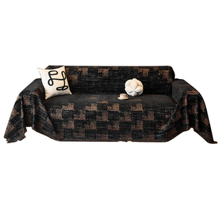 复古风轻奢雪尼尔沙发巾罩套四季通用2025新款高级感沙发盖布防滑