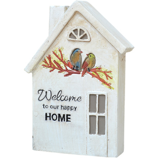 木厝 美式复古白色小房子花园庭院微景观店铺橱窗装饰品小摆件