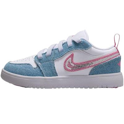 滔搏NIKE耐克小童JORDAN AJ1牛仔布运动复古篮球鞋板鞋HQ2003-400