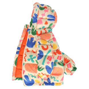 潮酷街头羽绒服男童女童涂鸦印花短款2025冬新国标90白鸭绒面包服