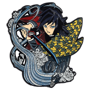 FooLii孚狸 鬼灭之刃富冈义勇金属徽章胸章针扣pins配饰水柱义忍